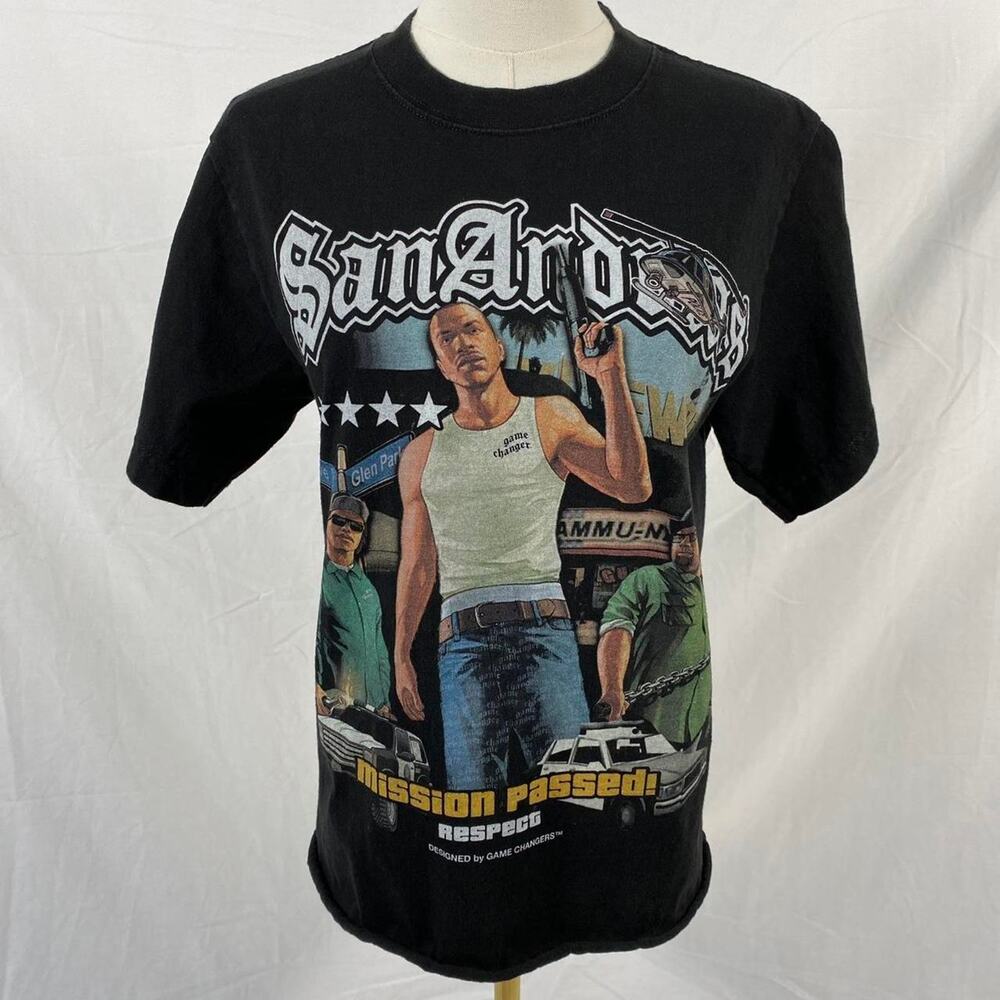 Game Changer Grand Theft Auto San Andreas black t shirt size small video game